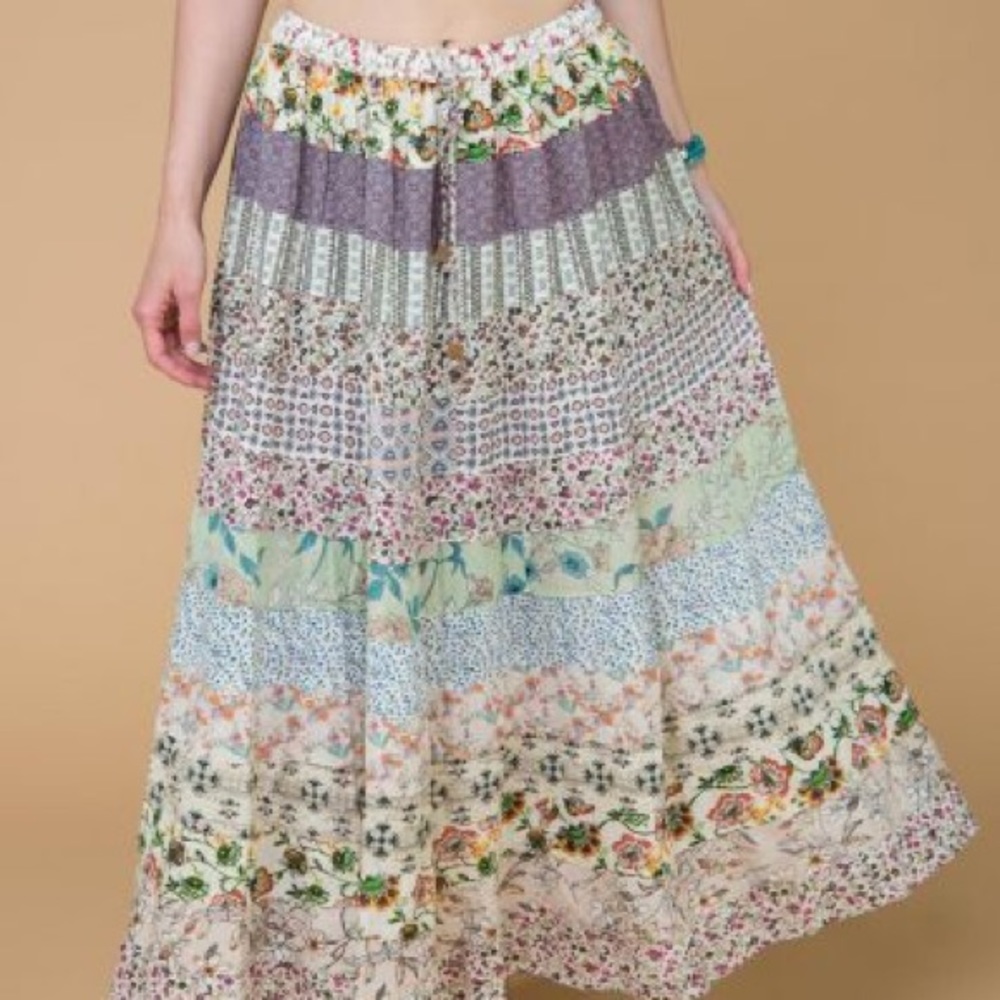 Patchwork Maxi Skirt (NWOT; Plus Size; OSFM)